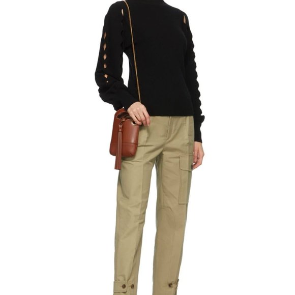 CHLOÉ Black Scalloped Sleeve Sweater - Picture 4 of 4